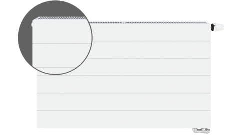 With horizontal grooves